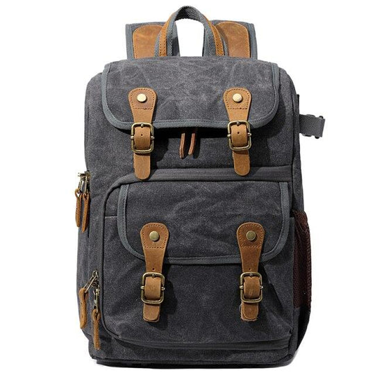 Luthar | Vintage Canvas and Leather Camera Backpack