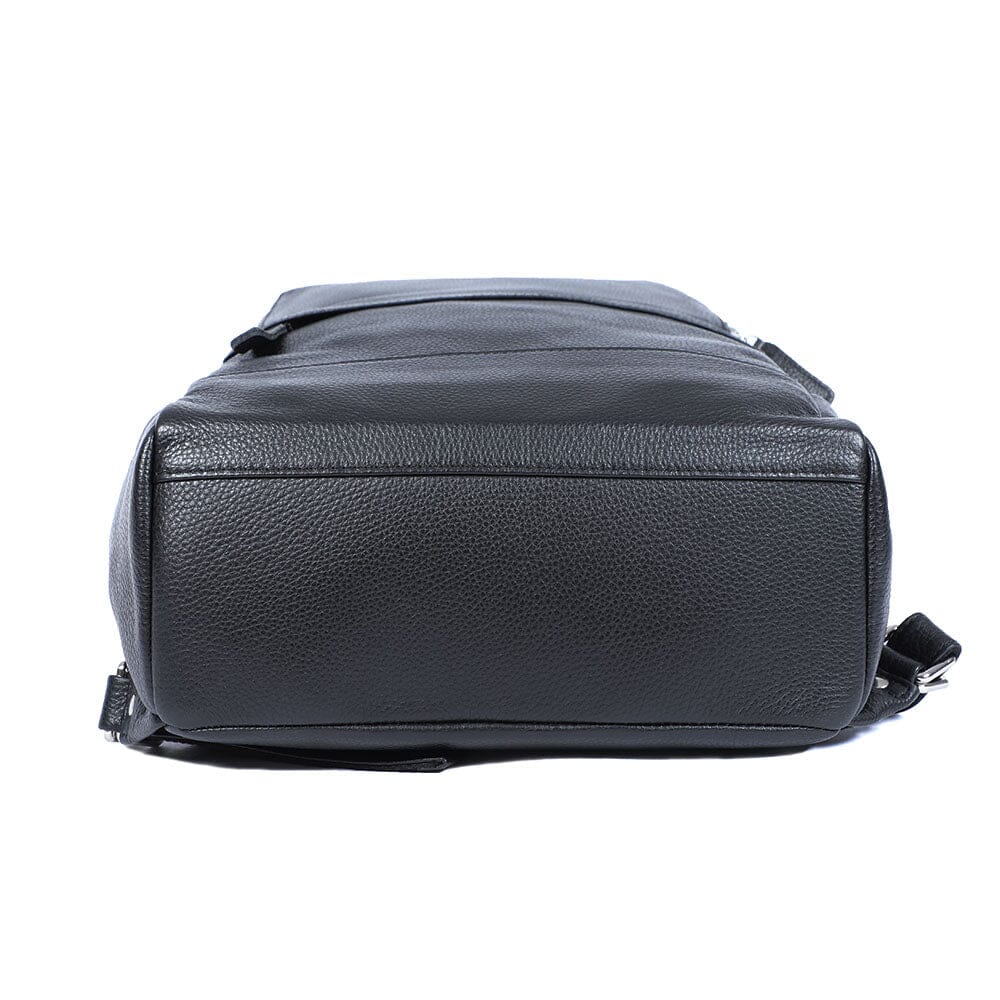 Niko | Black Leather Laptop Backpack