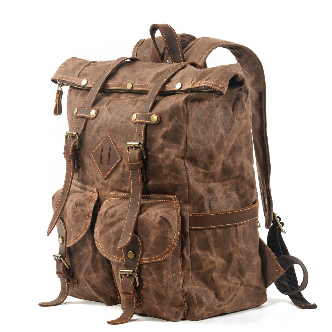 Elric | Vintage Waxed Canvas and Leather Backpack