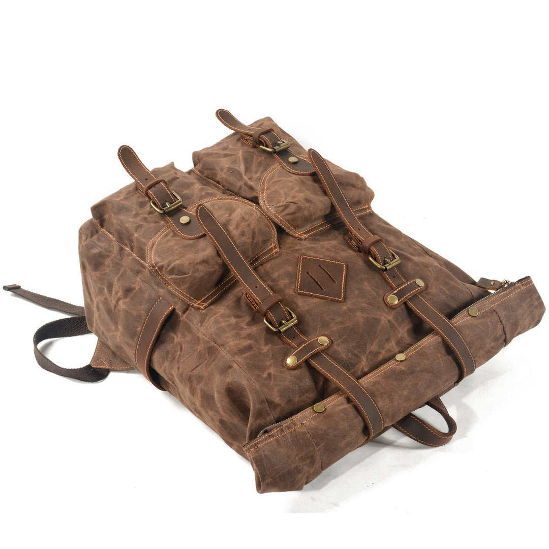 Elric | Vintage Waxed Canvas and Leather Backpack