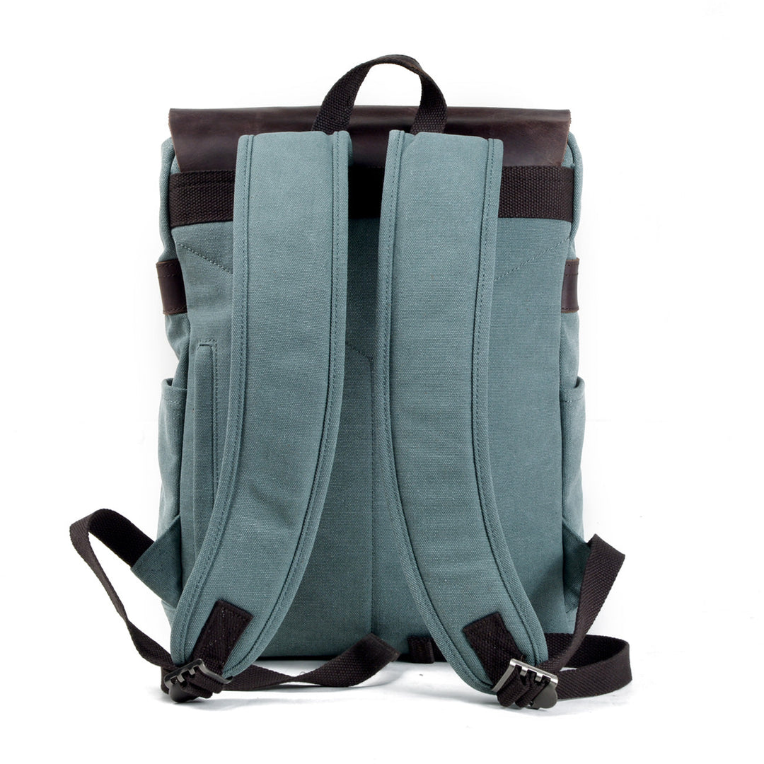 Sorelle | Vintage Waxed Canvas and Leather Laptop Backpack