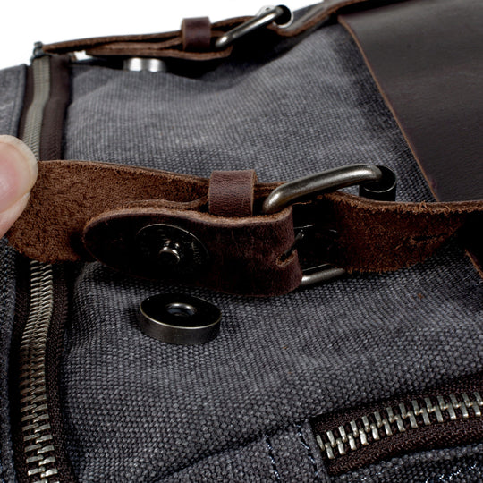 Sorelle | Vintage Waxed Canvas and Leather Laptop Backpack