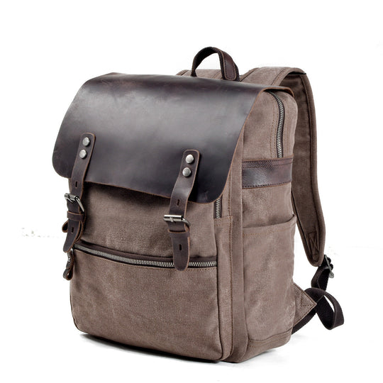 Sorelle | Vintage Waxed Canvas and Leather Laptop Backpack