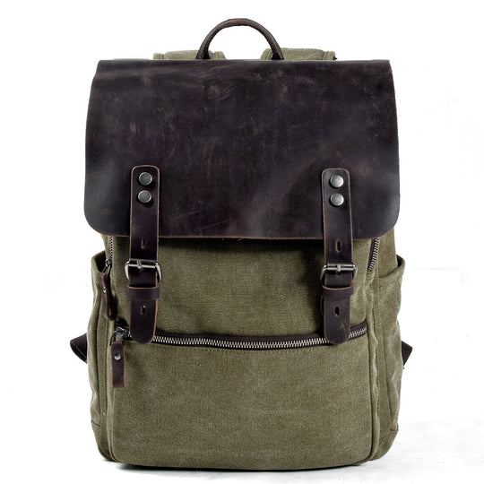 Sorelle | Vintage Waxed Canvas and Leather Laptop Backpack