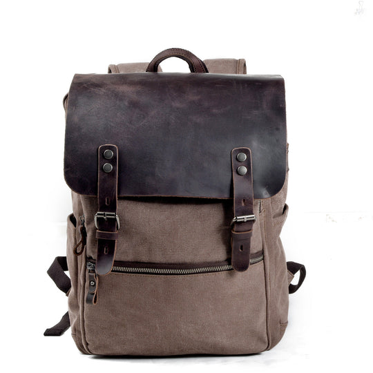 Sorelle | Vintage Waxed Canvas and Leather Laptop Backpack