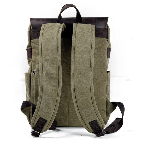 Sorelle | Vintage Waxed Canvas and Leather Laptop Backpack
