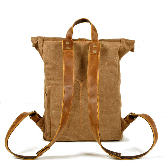 Halden | Vintage Canvas and Leather Rolltop Backpack