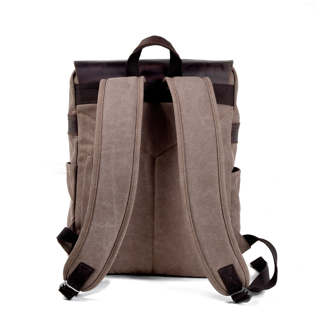 Sorelle | Vintage Waxed Canvas and Leather Laptop Backpack