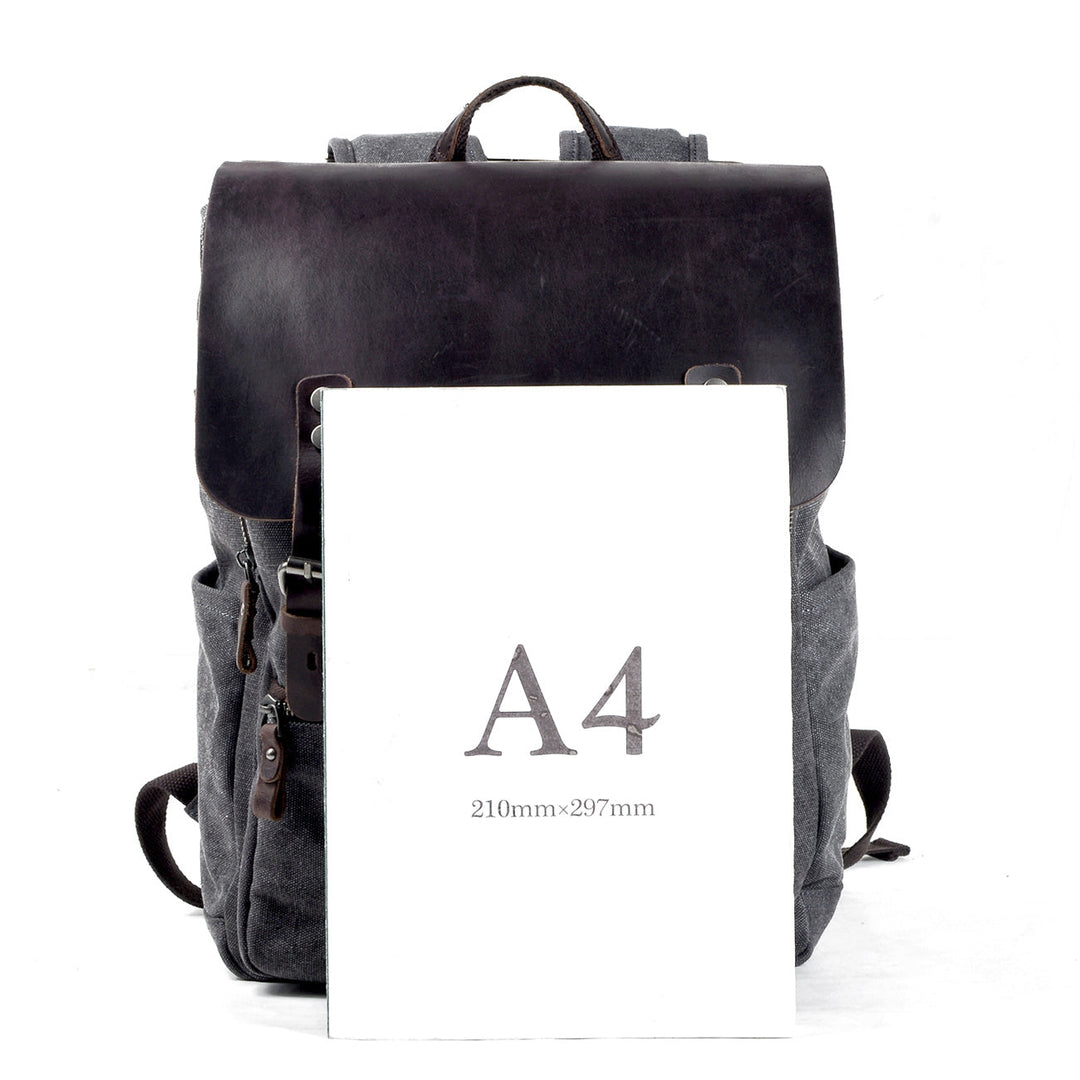 Sorelle | Vintage Waxed Canvas and Leather Laptop Backpack