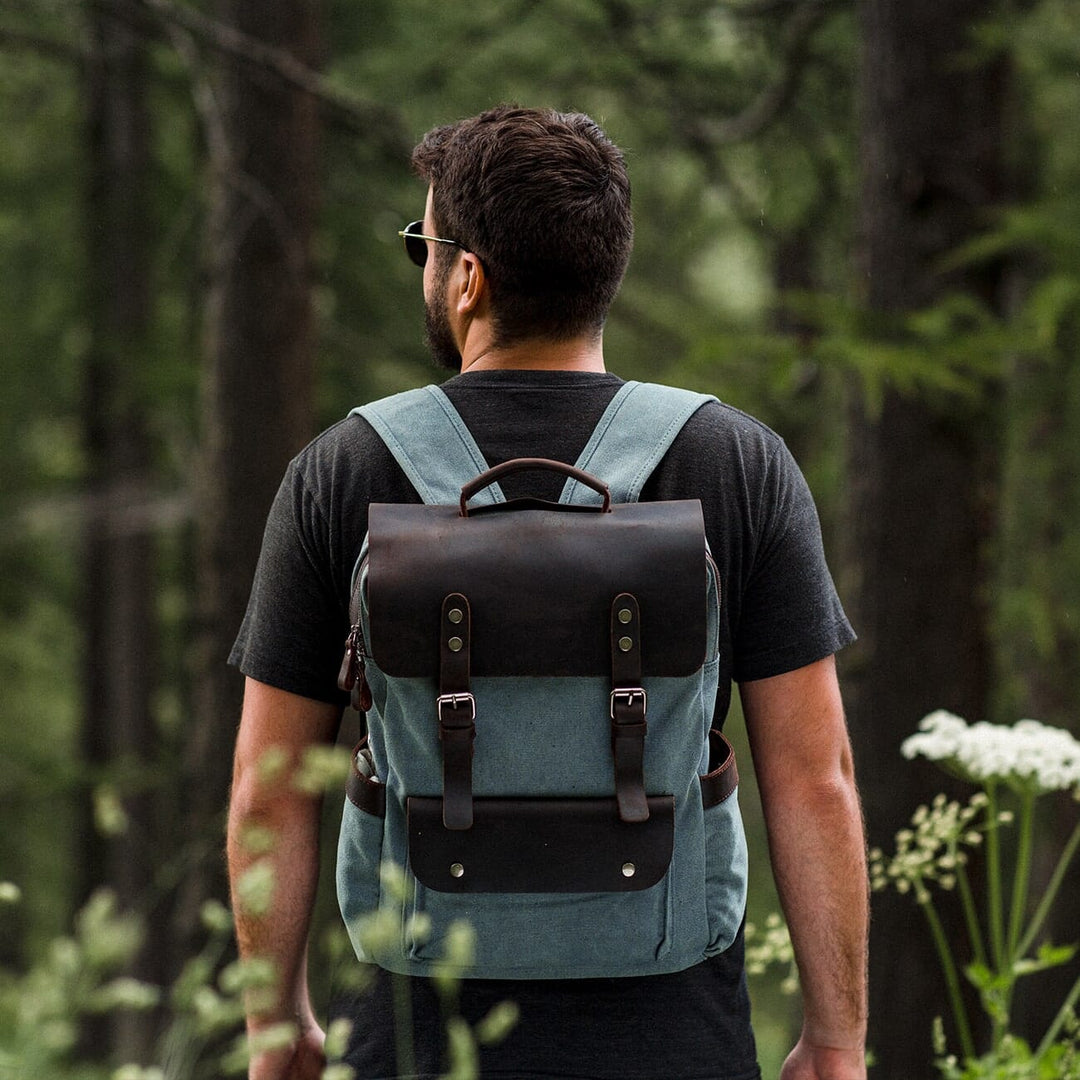 Asher | Vintage Canvas Leather Backpack