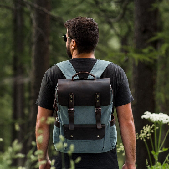 Asher | Vintage Canvas Leather Backpack
