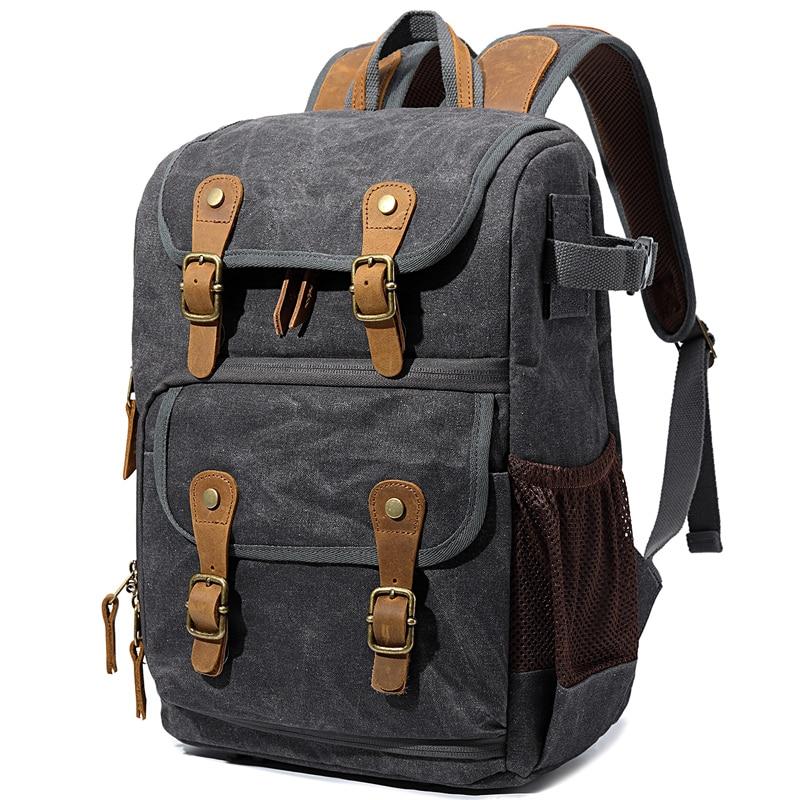 Luthar | Vintage Canvas and Leather Camera Backpack