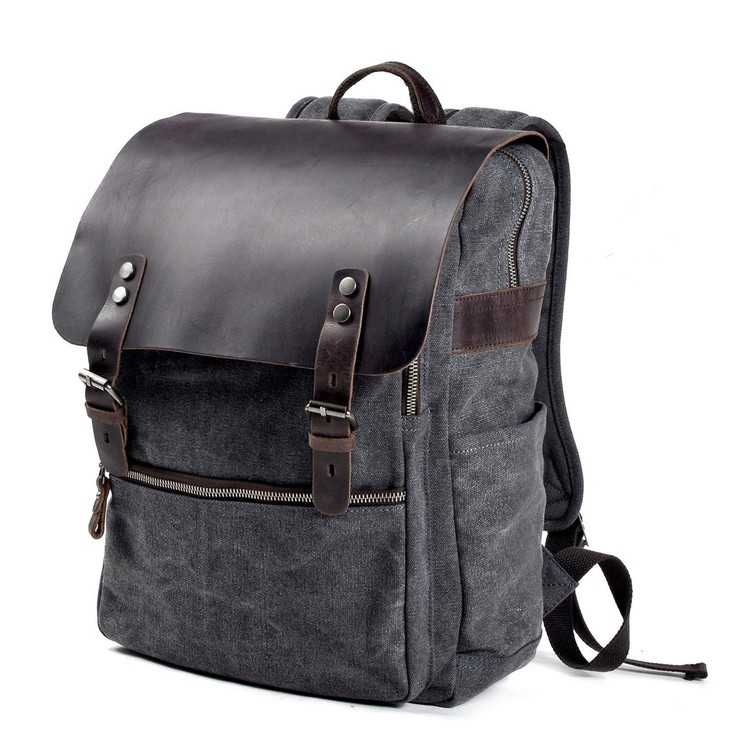 Sorelle | Vintage Waxed Canvas and Leather Laptop Backpack