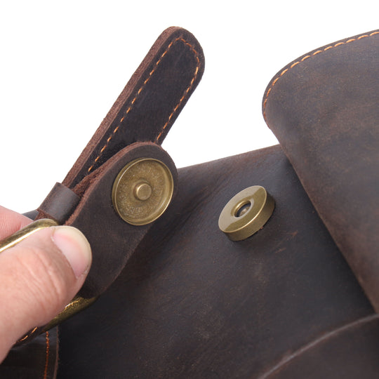 Lior | Vintage Leather Backpack with Drawstring Closure
