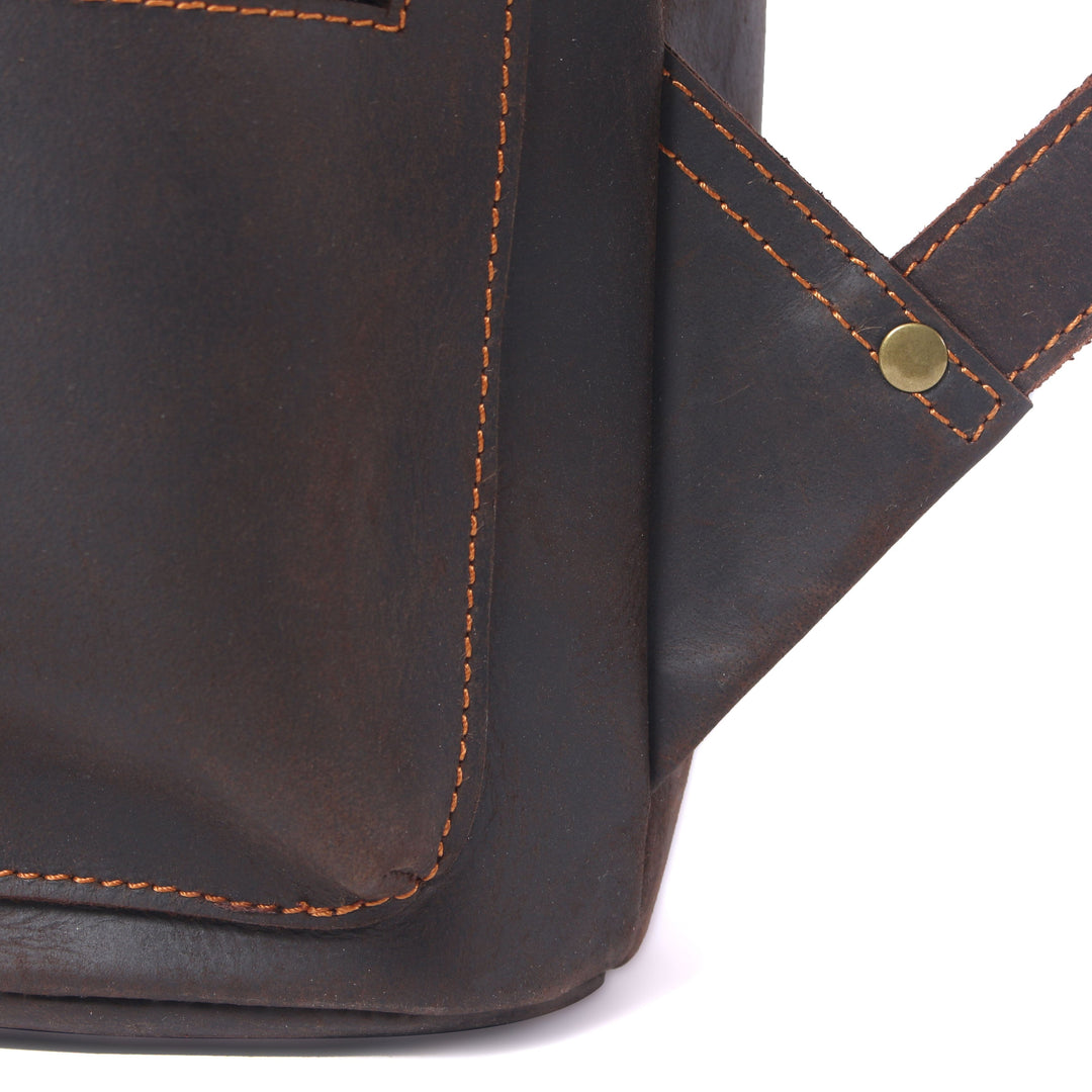 Lior | Vintage Leather Backpack with Drawstring Closure