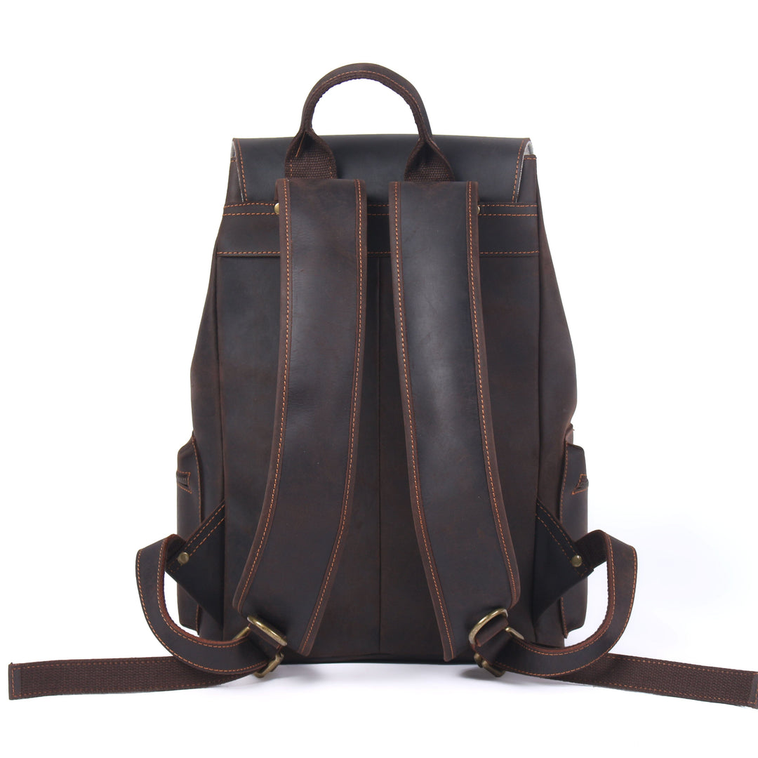 Lior | Vintage Leather Backpack with Drawstring Closure