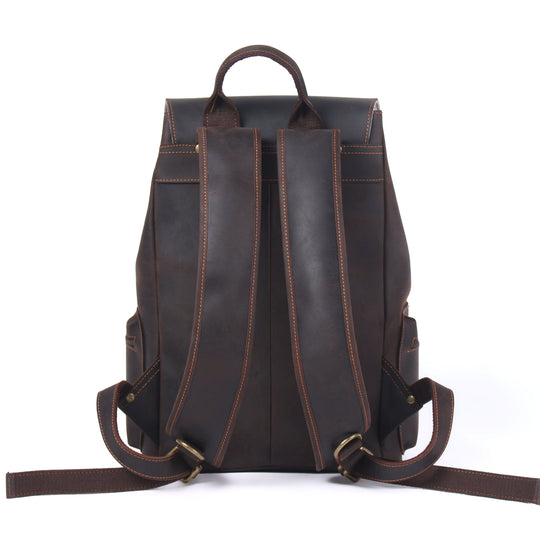 Lior | Vintage Leather Backpack with Drawstring Closure