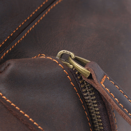 Lior | Vintage Leather Backpack with Drawstring Closure