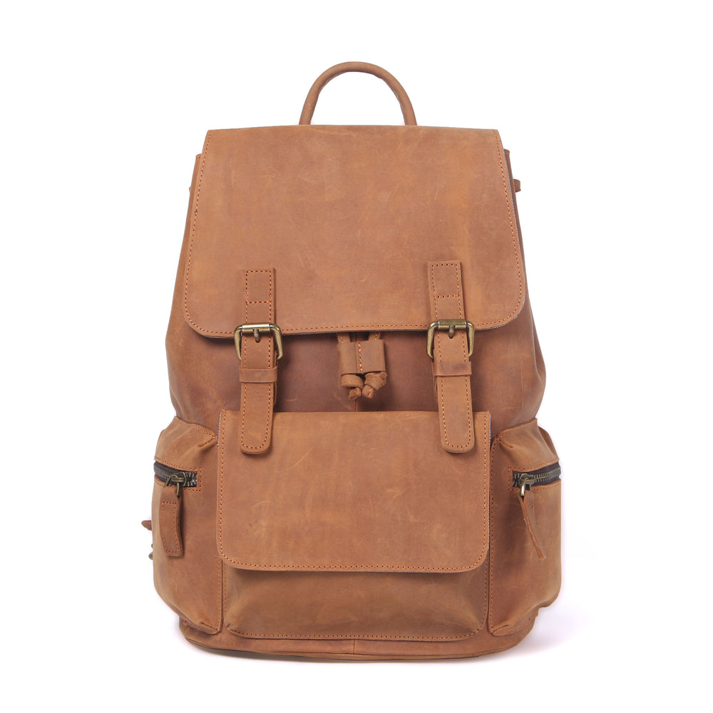 Lior | Vintage Leather Backpack with Drawstring Closure