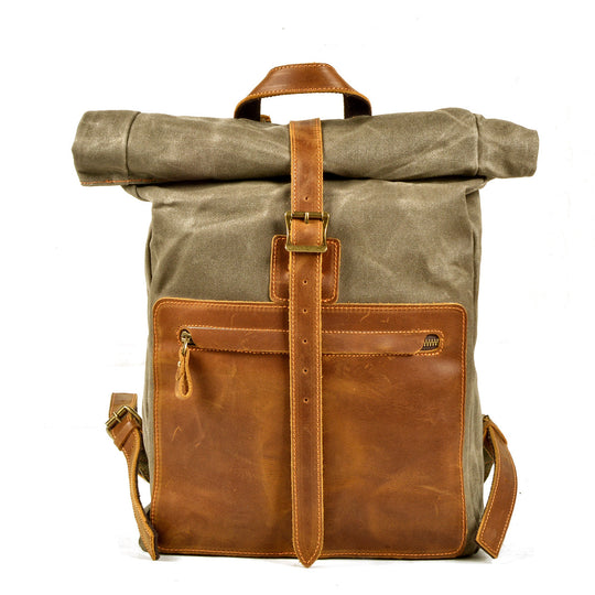Halden | Vintage Canvas and Leather Rolltop Backpack
