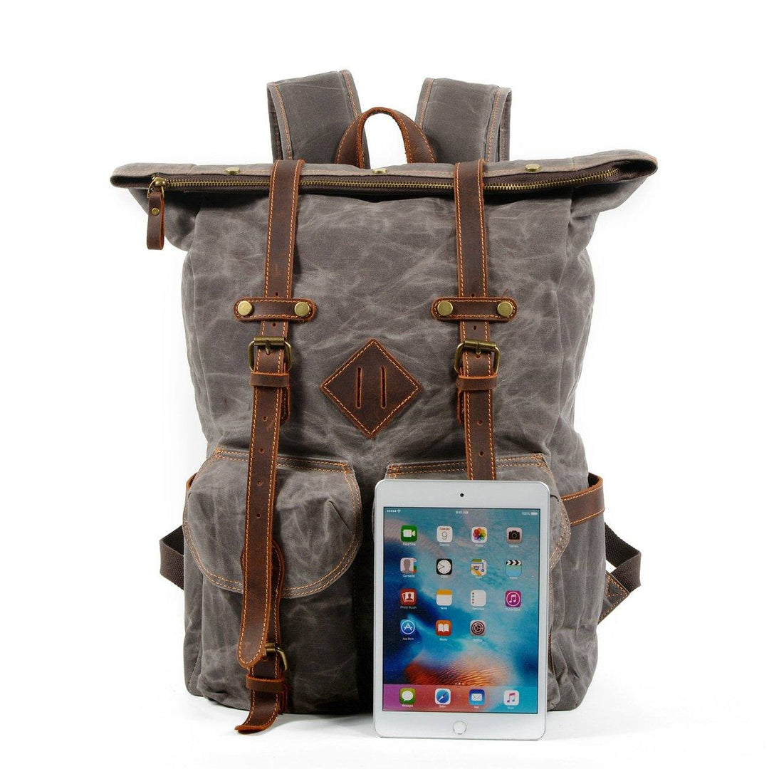 Elric | Vintage Waxed Canvas and Leather Backpack