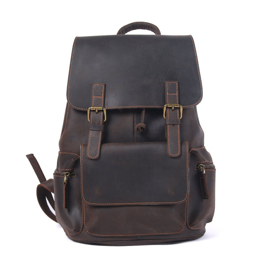 Lior | Vintage Leather Backpack with Drawstring Closure