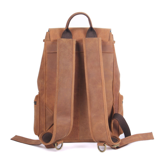 Lior | Vintage Leather Backpack with Drawstring Closure