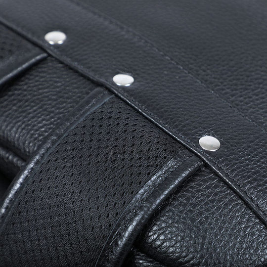 Niko | Black Leather Laptop Backpack