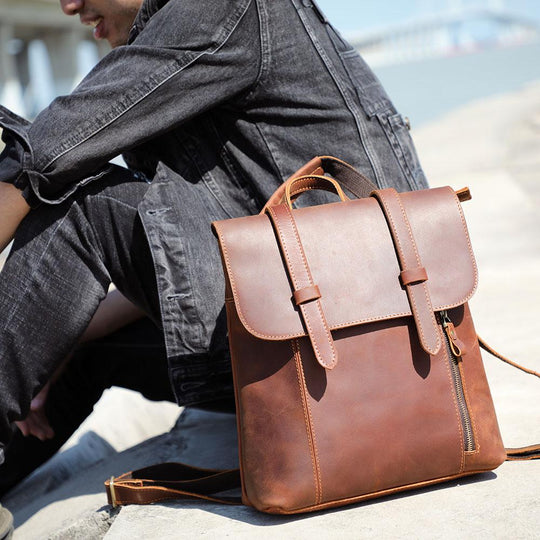 Mavi | Compact Leather Backpack
