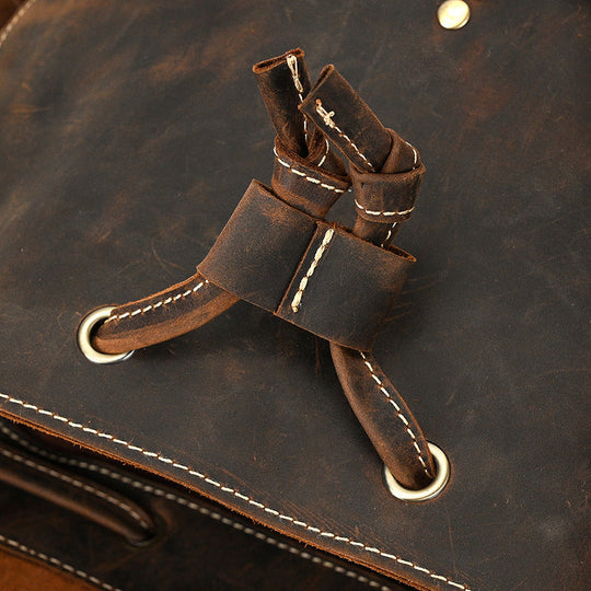 Mira | Vintage Leather Backpack with Drawstring Closure