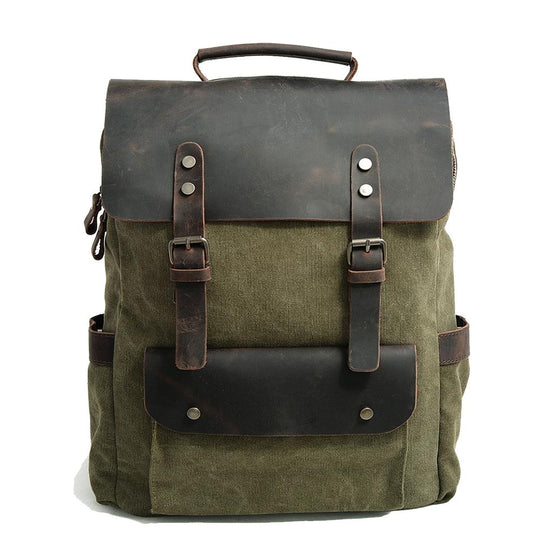 Asher | Vintage Canvas Leather Backpack