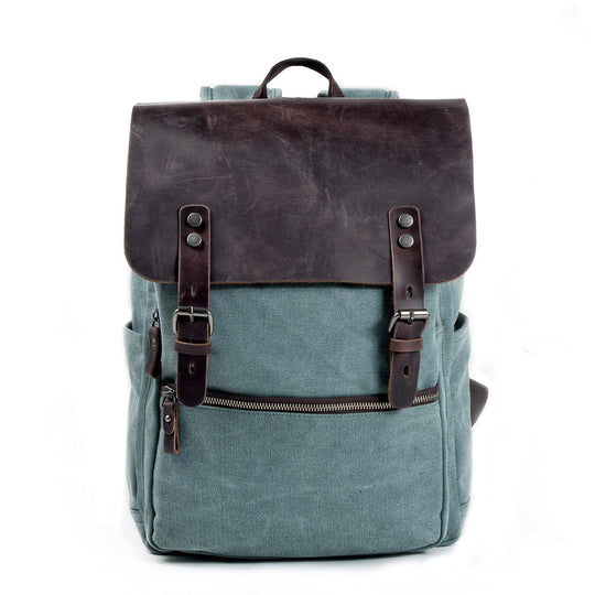 Sorelle | Vintage Waxed Canvas and Leather Laptop Backpack