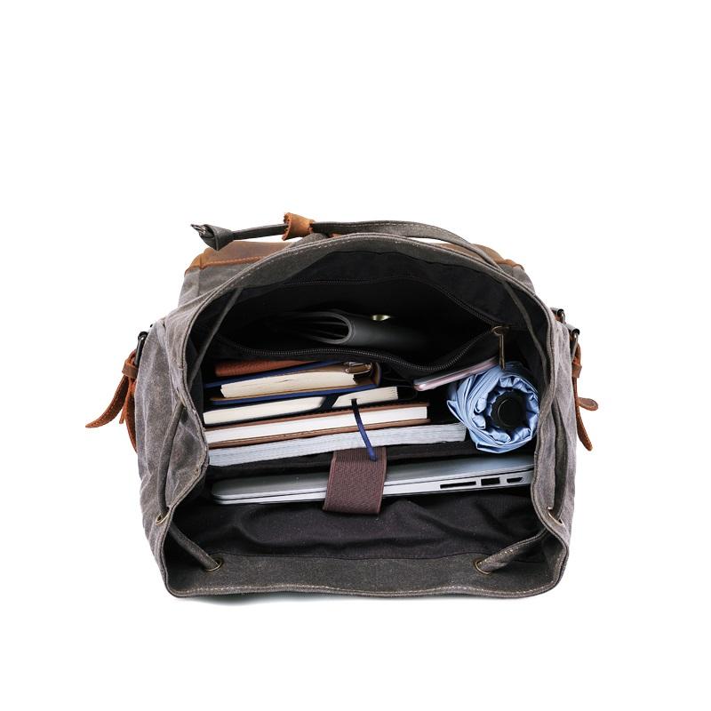 Elandor | Vintage Canvas and Leather Backpack