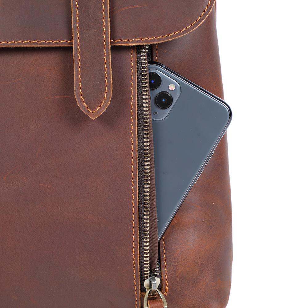 Mavi | Compact Leather Backpack