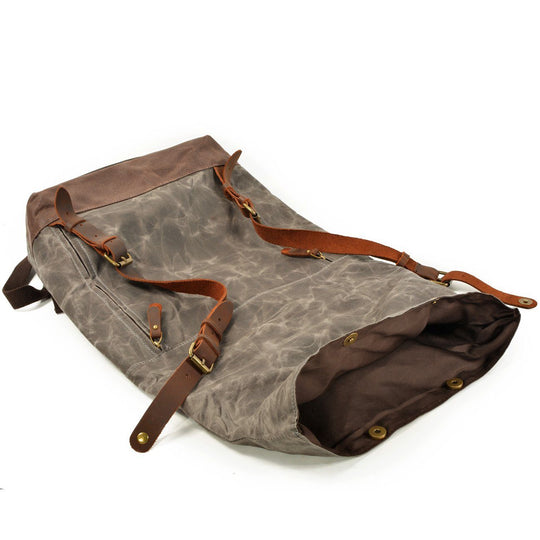 Lennox | Sturdy Canvas and Leather Rolltop Backpack