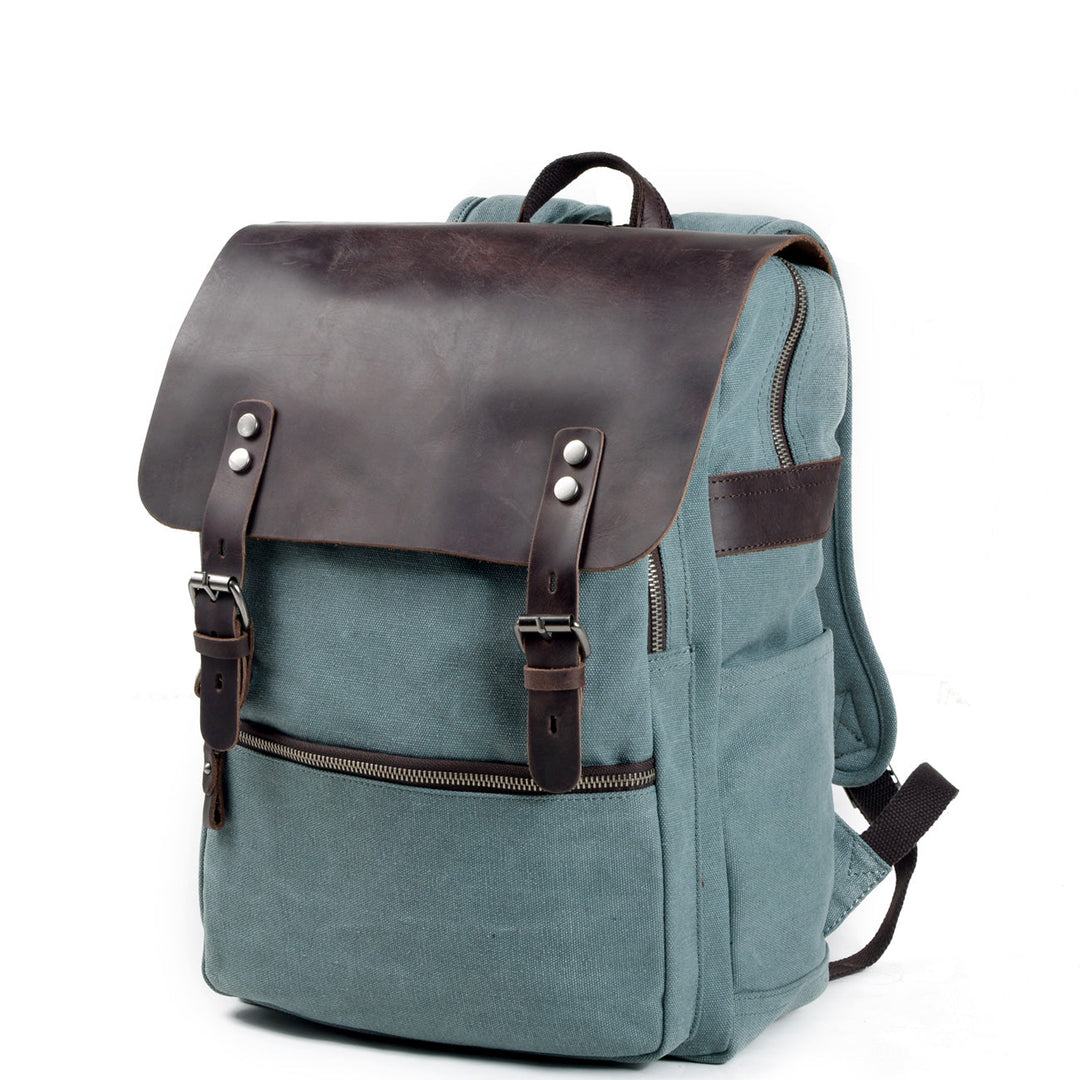 Sorelle | Vintage Waxed Canvas and Leather Laptop Backpack