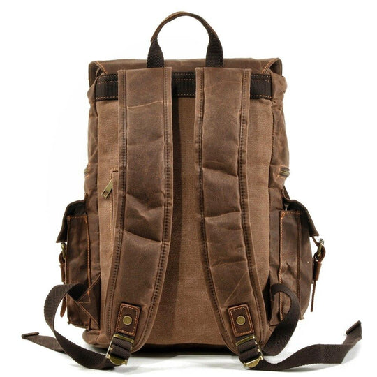 Kaelen | Vintage Backpack in Waxed Canvas & Leather