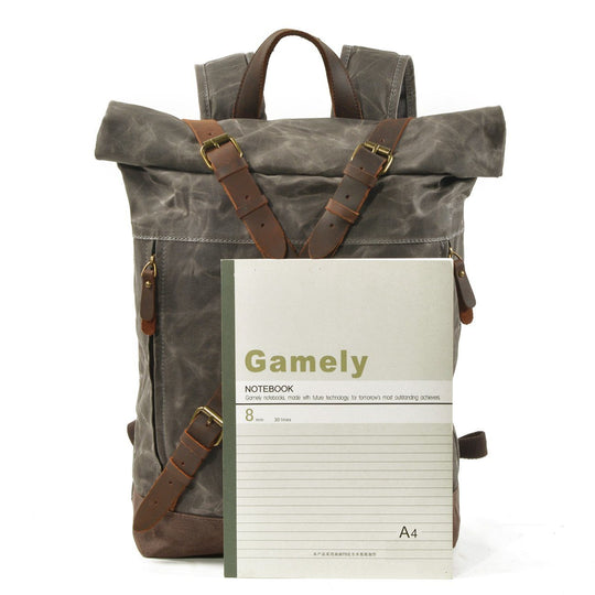 Lennox | Sturdy Canvas and Leather Rolltop Backpack