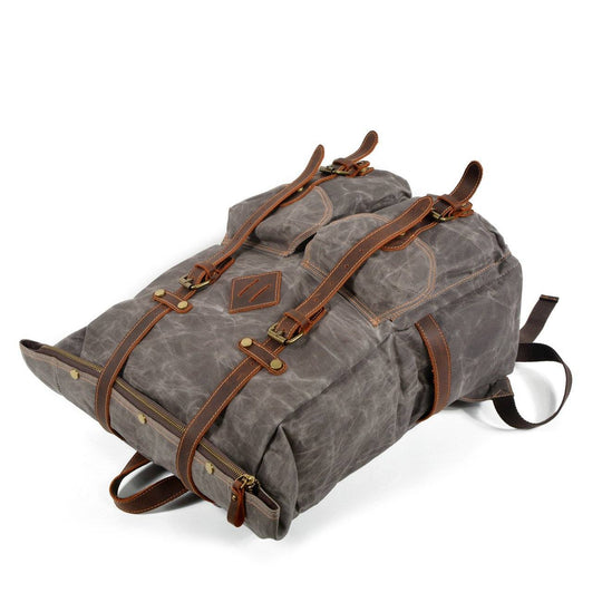 Elric | Vintage Waxed Canvas and Leather Backpack