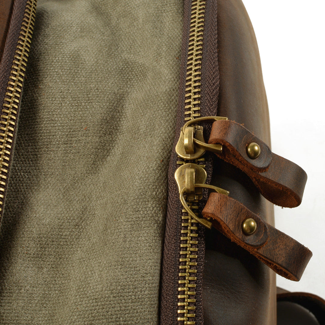 Brannor | Vintage Waxed Canvas and Leather Backpack