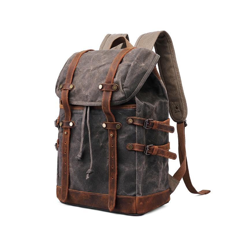 Elandor | Vintage Canvas and Leather Backpack