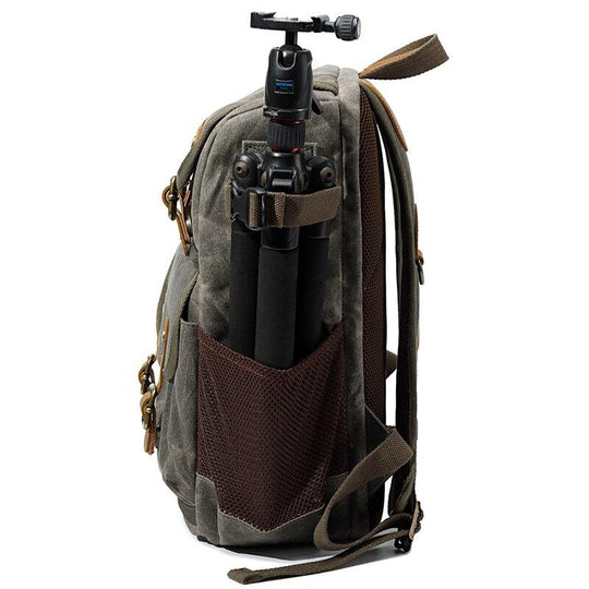 Luthar | Vintage Canvas and Leather Camera Backpack