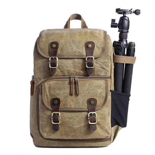 Luthar | Vintage Canvas and Leather Camera Backpack