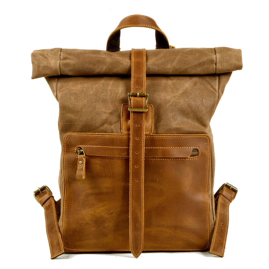 Halden | Vintage Canvas and Leather Rolltop Backpack