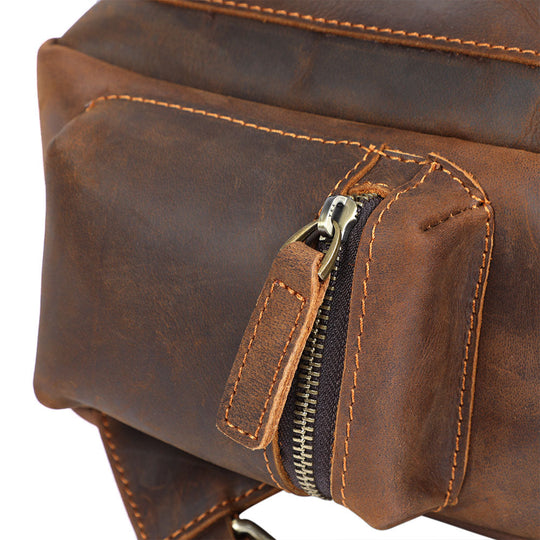 Navi | Vintage Leather Backpack with Zipper